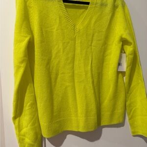 Caslon Neon Yellow V-Neck Sweater